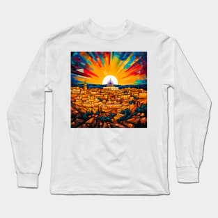 Pop-Art Ancient City of Jerusalem Long Sleeve T-Shirt